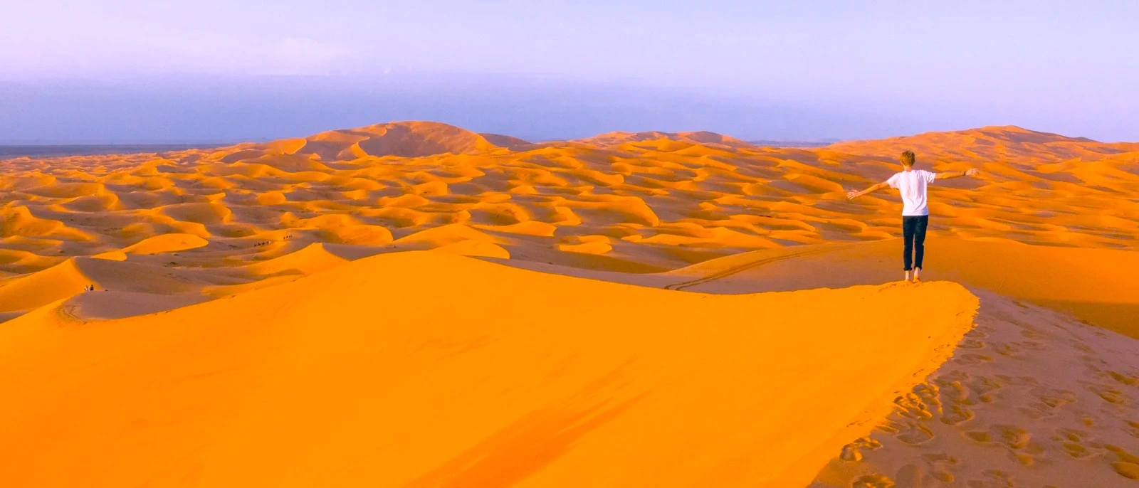 Erg Chigaga dunes landscape during Desert tours Morocco in winter
