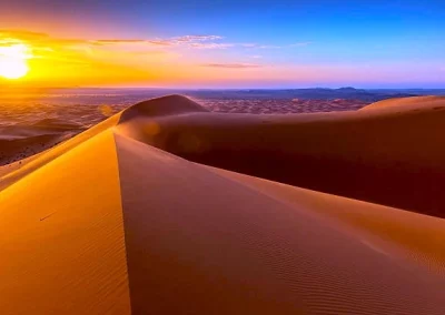 Sunrise over the Erg Chebbi dunes during Desert tours Morocco in winter