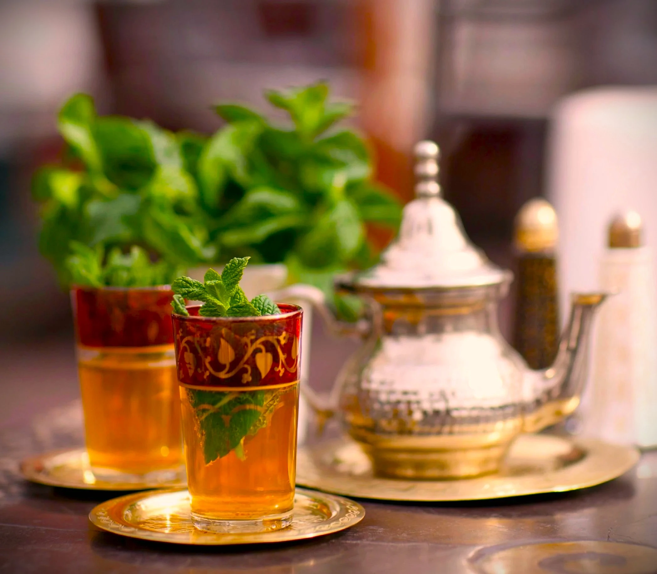 Moroccan mint tea ceremony included in a Festive cooking class in Fez